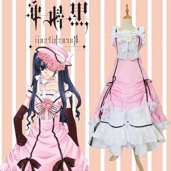 Anime Kuroshitsuji Black Butler Cosplay Kostiumų Ciel Phantomhive Cosplay Kostiumų Pink Lolita Suknelė Princesė Šalies Kostiumas