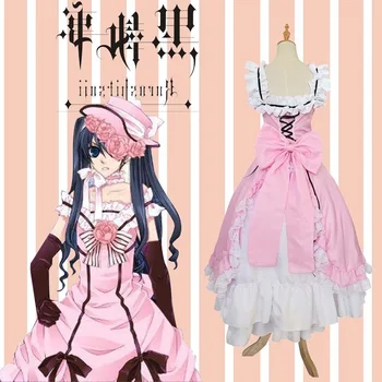 Anime Kuroshitsuji Black Butler Cosplay Kostiumų Ciel Phantomhive Cosplay Kostiumų Pink Lolita Suknelė Princesė Šalies Kostiumas