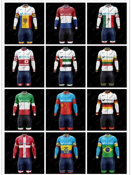 Vyrų dviračių jersey ilgomis rankovėmis ir šortai skinsuit triatlonas plaukti kelių dviratį nustatyti maillot ciclismo hombre pro MTB dviratis uniforme