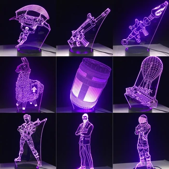 HY 3D Lempa 7 Spalvų Touch Jungiklis Stalas Stalas Šviesos Lavos Lempa Akrilo Iliuzija Kambario Atmosferą Apšvietimo Žaidimo Gerbėjų Dovana Visiems Odos