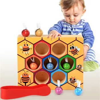 Kūrybos Kūdikis, Medinės Bičių Vaikų Intelektinis Vystymasis rūmuose waldorf Montessori Žaislai Avilys Žaidimas, Mediniai Žaislai, Blokai Geriausių Dovanų