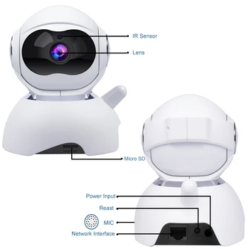 QZT WI-fi IP Kamera HD 1080P 360° Patalpų, Namų Apsaugos Kamera, Vaizdo Stebėjimo ir SPINDULIŲ Naktinio Matymo Kūdikio stebėjimo Dome Šuo IP Kameros