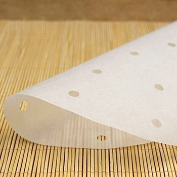 Oro Fryer Pamušalas-100 Lapų Perforuotas Pergamento Popieriaus, Aikštėje Bambuko Virtos Popierius, Suderinamas su ,Balta