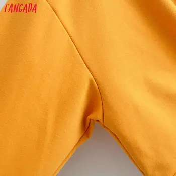 Tangada moterų orange lankas hoodie palaidinės pasėlių 2020 m. rudenį ponios atsitiktinis puloveriai viršūnes JA44