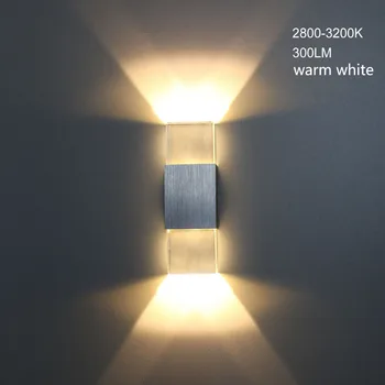 Modernaus Stiliaus 6W Aikštėje Aliuminio COB LED Sienos Lempos Šviesos Akrilo Kristalų Namų Patalpų Apšvietimas, Lauko Apdailos AC110 220V