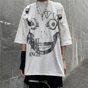 Hip-Hop, Punk T Shirt Vyrai Japonijos Katė T-shirt Harajuku Streetwear Atsitiktinis Marškinėlius trumpomis Rankovėmis Prarasti Vasaros Viršūnes Tee Japonija Stilius