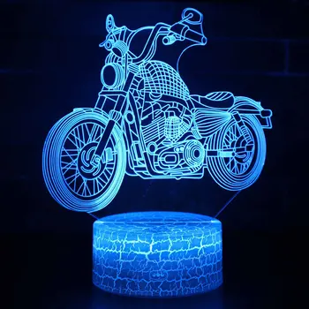 Retro motociklų tema 3D LED Lempos naktį šviesos 7 Spalvų Keitimas Palieskite Nuotaika Lempos Kalėdinių Dropshippping