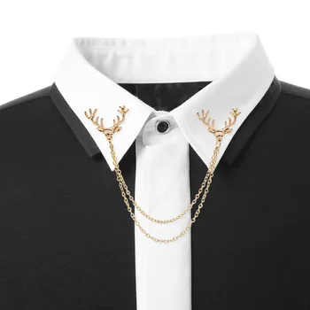 2020 Lydinio tiktų marškinėliai, mažų elnių galvos kutas apykaklės adata high-end Kalėdų gyvūnų vyrų ir moterų drabužių priedai