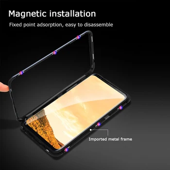 Antrosios kartos Magnetinės Adsorbcijos Metalo Sunku Dvigubo Stiklo Telefono dėklas Samsung Galaxy S10 S9 Plus S10E pastaba 9 8 Padengti