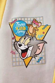Trendyol Pilkos Spalvos Blocky Tom & Jerry Licenciją Spausdinti Draugu Megzta Palaidinukė TWOAW21SW0209