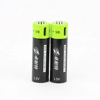 2VNT AA 1,5 v 1250mAh USB ličio polimerų įkraunama baterija, belaidė pelė, mikrofonas žaislas ličio baterija