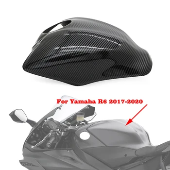 Motociklo Degalų Bako Dangtelio Rėmo ABS Plastiko, Anglies Spalva Lauktuvės Už Yamaha YZF R6 YZF-R6 2017 2018 2019 2020
