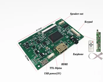 Vairuotojas Valdybos LCD Ekrano Valdiklis, HDMI Už AT080TN52 800(RGB)×600 [SVGA] Micro USB 50Pins