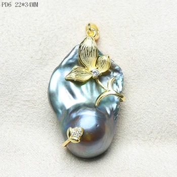 BaroqueOnly natūralūs gėlo vandens black povas žalia perlų pakabukas 925 sterlingas sidabro AAAA Cirkonis moterims, dovanos, juvelyrika karoliai