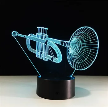 Muzikos instrumentų-Saksofonu Dizaino 3D LED Lempos Holograma Iliuzija Lempa LED Naktinis Apšvietimas Naujovė Akrilo Atmosfera Deco Dovanų