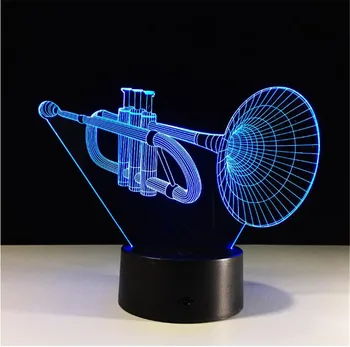 Muzikos instrumentų-Saksofonu Dizaino 3D LED Lempos Holograma Iliuzija Lempa LED Naktinis Apšvietimas Naujovė Akrilo Atmosfera Deco Dovanų