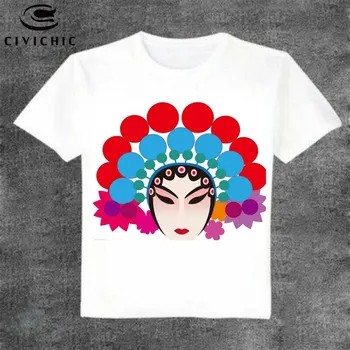 CIVI PRAŠMATNUS Vasaros Tees Kinijos Etninės Dramos Print T Shirt Moteris Pekinas, Pekino Operos T-shirt Vyras Rytų Retro Prarasti Viršūnes WST139