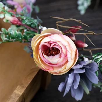 Rožių Gėlių Vainikas Vestuvių Nuotakos Dirbtinis 