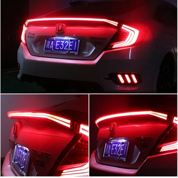 Automobilių Stiliaus LED ABS Spoileris Su Galiniai Stabdžių Žibintas Honda Pilietinio 2016-2017 Uodegos Šviesos Kamieno Led Priedai