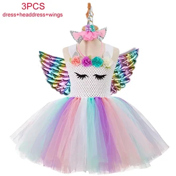 2020 Metų Vasaros Naujų Gėlių Mergaitė Vienaragis Dress Helovinas Šalis Princesė Dress Kostiumai Vaikams, Suknelės Mergaičių Drabužius Vestidos 2-10 Metų