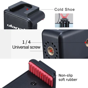 Ulanzi ST-07 Reguliuojamas Telefono Turėtojas Vlog Telefono Apkaba su 1/4in Varžtų Skyles Išplėsti Šalto Batų Trikojo LED Šviesos Mikrofonas