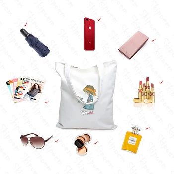 2020 Naujas Moterų Shopper Bag Drobės Pirkinių Rankinės Ponios Atsitiktinis Pečių Maišą Moterų Medvilnės Audinio Totalizator Krepšiai