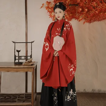Kinų Stiliaus Originalus Hanfu Siuvinėjimo Moteris Ming Dinastijos Princesė Dress Nacionalinis Liaudies Kostiumas Lady Derliaus Tango Kostiumas