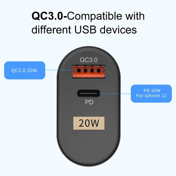 Greitai Įkrauti QC 3.0 PD 20W USB Mobiliojo Telefono Įkroviklis, ES MUS UK USB-C Sieninis Kroviklis Greito Įkrovimo Adapteris, Skirtas 