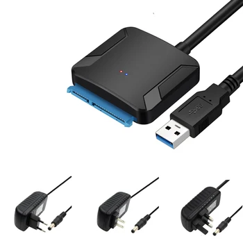 SATA Į USB 3.0, Greitai Perdavimo Lengva Naudoti Standžiojo Disko HDD Diską, Konvertuoti Kabelis Nešiojamas Su ES, JAV, JK Maitinimo Adapteris