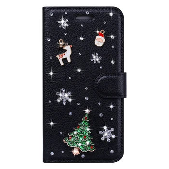 Kalėdų Dovana Prabanga Apversti odinis dėklas Santa Už Samsung Galaxy M21 atgal case For Samsung Galaxy M21 M 21 M215F Dangtis