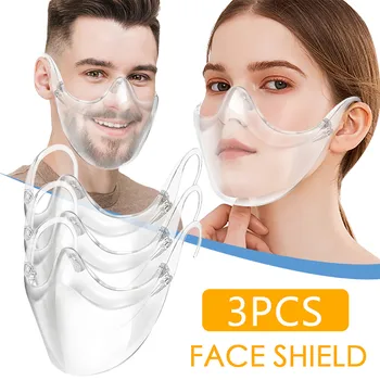 3pcs skaidri apsauginė kaukė dulkėms atspariu apsauginiu plastiko skaidrus kaukė daugkartinio naudojimo skaidri veido kaukė маска для лица 6*