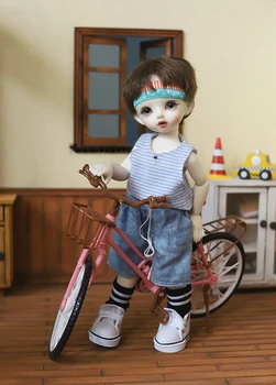 Lėlės priedai mini dviratį galima 1/6 BJD Blyth AZONE YOSD lėlės Fotografavimo rekvizitai lėlės priedai