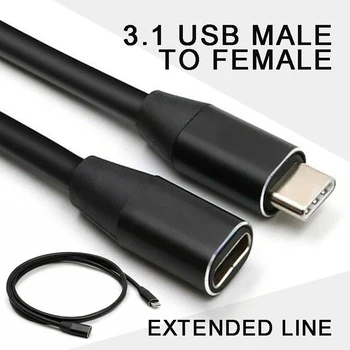 USB 3.1 Pratęsimo Kabelis USB C Tipo Extender Greito Įkrovimo Laidas USB 3.1 Tipas-C USB-C, Vyrų ir Moterų ilgiklis Duomenų Laidas