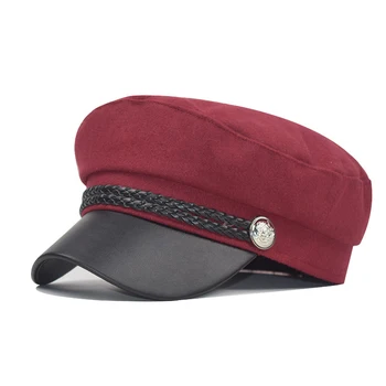 NAUJA Rudens aštuoniakampis skrybėlės moterims butas karinės beisbolo kepuraitę ponios solid caps moterų atsitiktinis beretės skrybėlę gorra militar