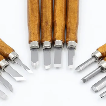 12pcs/set Medienos Rankena Woodworker Įrankiai, Medžio Drožybos Įrankių Komplektas Pjovimo Woodcut Rankinių Įrankių Rinkinį 