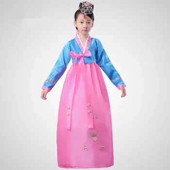 Aukštos kokybės Moterų, Siuvinėta Šilko Tradicinis korėjiečių Suknelė Mergina korėjos Kostiumas Vaikams Koren Senovės Drabužių Naudingumo 18
