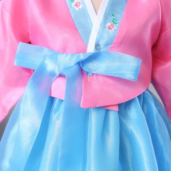 Aukštos kokybės Moterų, Siuvinėta Šilko Tradicinis korėjiečių Suknelė Mergina korėjos Kostiumas Vaikams Koren Senovės Drabužių Naudingumo 18