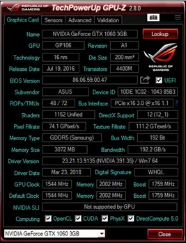 Naudotas,ASUS Vaizdo Plokštę GTX 1060 3GB GDDR5 192Bit Originalaus Grafikos Kortos nVIDIA VGA Kortos Geforce GTX1060 1050 TI 750 960 950