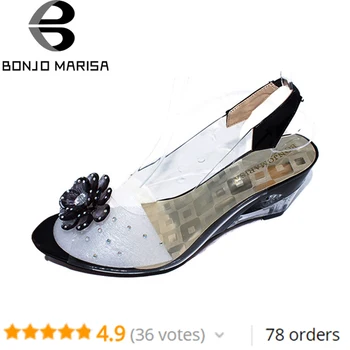 BONJOMARISA Didelis Dydis 34-43 Gamyklos Kaina Romos stilingas aukštos kokybės mados pleišto kulno sandalai suknelė atsitiktinis batai, sandalai XB140