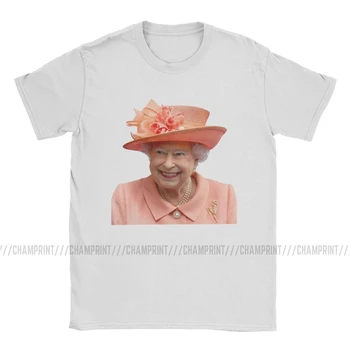 Vyriški Marškinėliai Karalienė Lizzy Naujovė Medvilnės Tees Trumpas Rankovės Karalienė Elžbieta II Britų Karališkoji Karūna Marškinėliai Naują Atvykimo Drabužiai