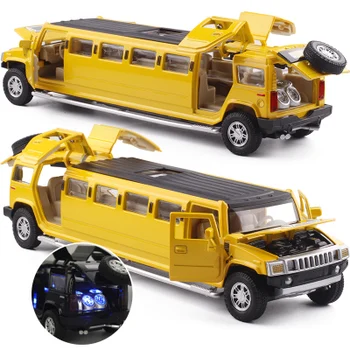 Aukštos modeliavimo 1:32 lydinio limuzinas metalo diecast automobilio modelį traukti atgal mirksi muzikos vaikams, žaislai, dovanos, nemokamas pristatymas