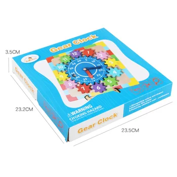 Vaikai Medinis Žaislas Spalva Pavarų Laikrodis Rašybos Digital 3D Formos Blokai Atitikimo Ankstyvojo Ugdymo, Mokymosi žaislai, Dovanos Vaikams