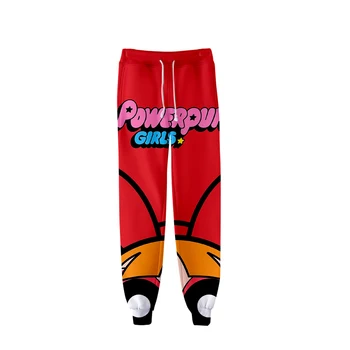 Powerpuff Girls Streetwear Ilgos Kelnės Atsitiktinis Sweatpants 3D Atspausdintas asmenybės Jogger Kelnės Kelnės Pavasario Rudens Namų kelnės