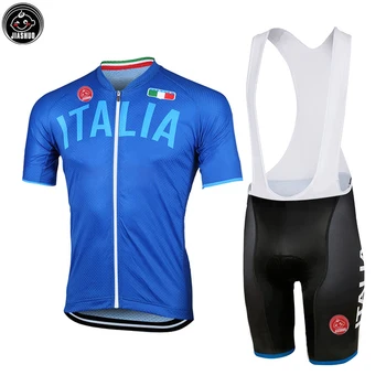 2018 NAUJA Klasikinė ITALIJA ITALIJA Komanda Blue Bike Pro Cycling Rinkiniai / Jersey / kombinezonai su Antkrūtiniais Šortai Kvėpuojantis Gelio Padas JIASHUO 3 Pasirenka
