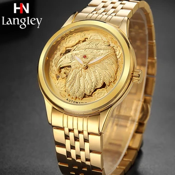 Vyriški Laikrodžiai Golden Eagle Dial Automatinis Mechaninis laikrodis Vyrų Verslo Aukštos Kokybės Laikrodžiai Prabangos Prekės ženklo Laikrodis