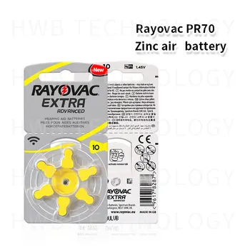 60x 10(kortelės) Rayovac papildomų Klausos baterijų 10 A10 p10 PR70 nemokamas pristatymas Cinko-Oro Baterijos cic / mini BTE Klausos