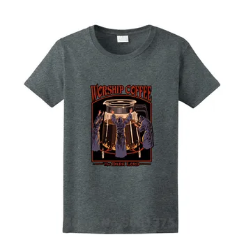 2020 naujų Maldos Kavos Lengvas medvilnės Marškinėliai Vintage Dark Lord Marškinėliai Black-karinio jūrų Laivyno Vyrų Naujausias Mados Tee Marškinėliai