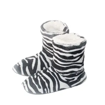 Suihyung Žiemą Šiltas Patalpų Batai Minkšto Dugno Pliušinis Šlepetės Moterims Flecce Namų Šlepetės Zebra Stripes Medvilnė Batai Moteriška Botas