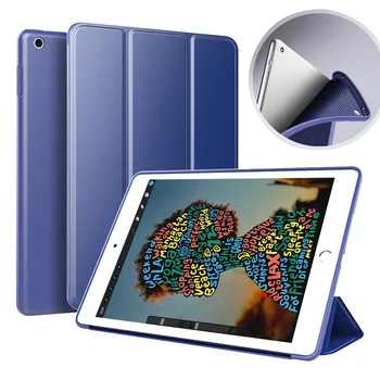 IPad 2 Oro Atveju Apačioje Minkšto Silikono + PU Odos Smart Cover For Apple iPad Air2 Atveju Stovi Auto Sleep / Wake A1566 A1567