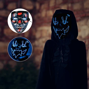 Helovinas LED Kaukė Šalies Masque Maskuotis Kaukės Neon Maske Šviesa šviečia Tamsoje Karnavalas Masque Festivalis Kostiumas Prekes